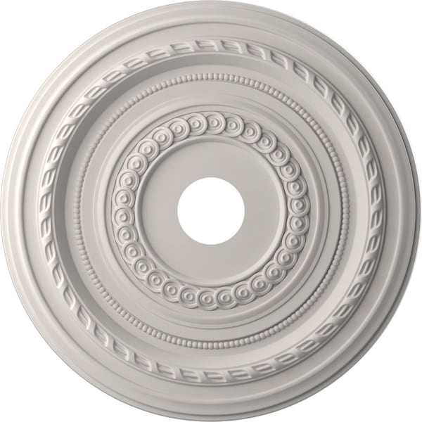 Ekena Millwork Cole PVC Medallion (Canopies up to 6"), 22"OD x 3 1/2"ID x 1"P, UltraCover Satin Blossom White CMP22COGBW - main